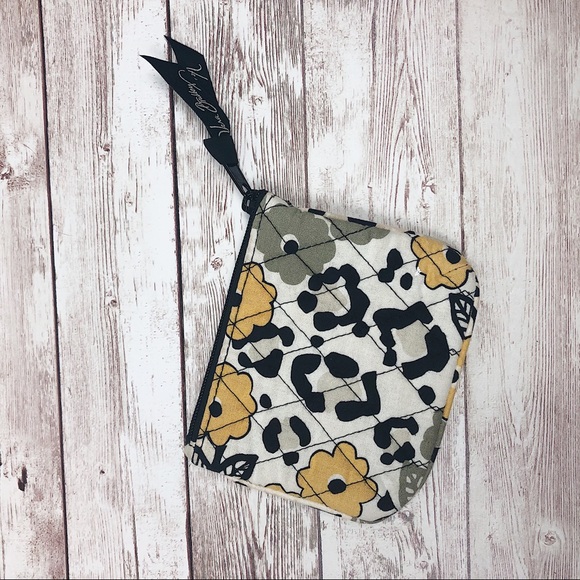 Vera Bradley Yellow Floral Leopard Print Wallet - Picture 2 of 5